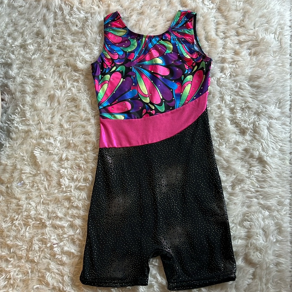 Size 160 (Girls 14/16) Bling Shorts Leotard